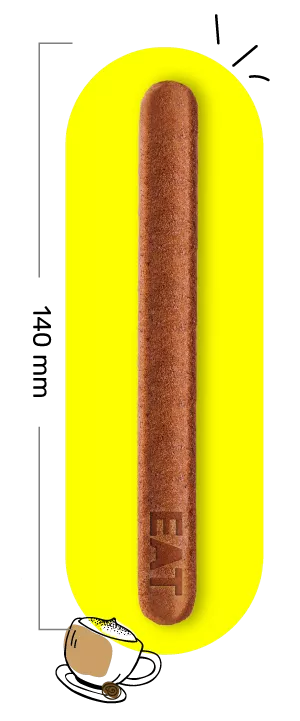 Essbares Rührstäbchen für heiße Getränke, 140mm