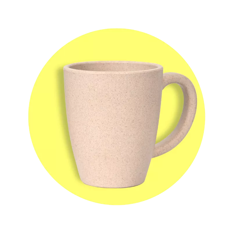 Wiederverwendbare Kaffeebecher Umweltfreundliche, beige Tasse aus nachhaltigen Materialien für den täglichen Gebrauch.