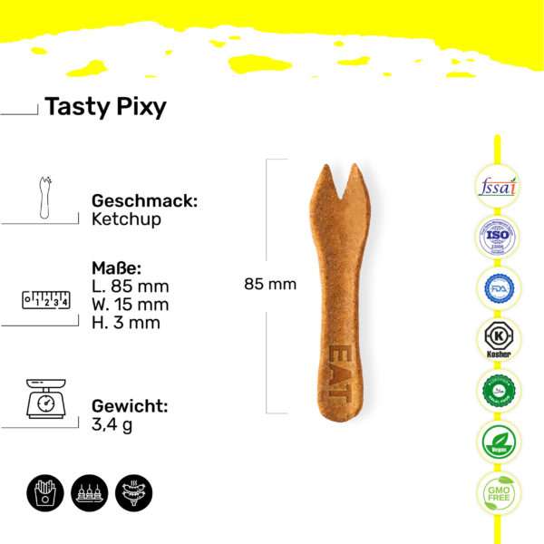 Essbare Snack-Gabel aus Keks, 85mm