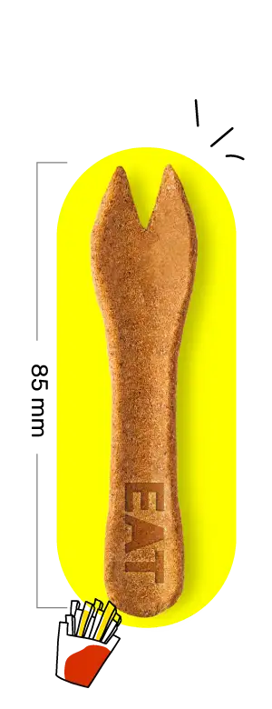 Edible French fry fork